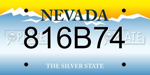 816B74 Nevada License Plate