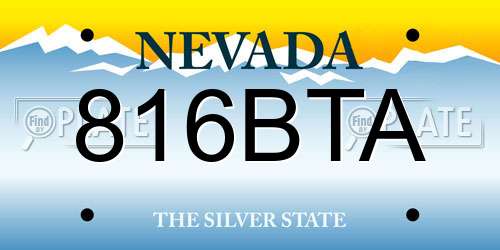 816BTA Nevada License Plate