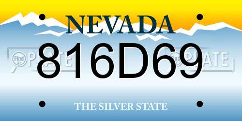 816D69 Nevada License Plate