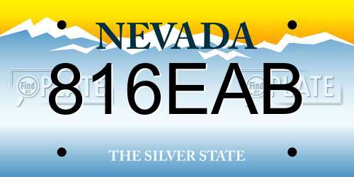 816EAB Nevada License Plate
