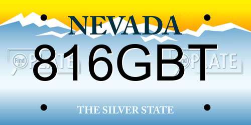 816GBT Nevada License Plate