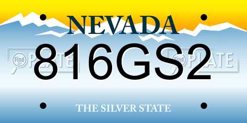 816GS2 Nevada License Plate