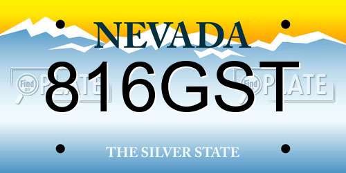 816GST Nevada License Plate
