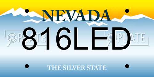 816LED Nevada License Plate