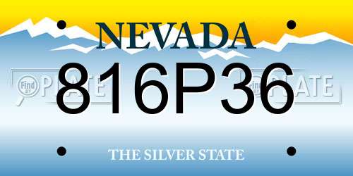 816P36 Nevada License Plate