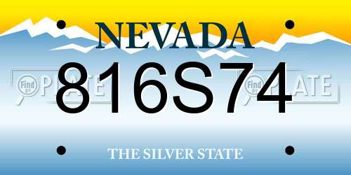 816S74 Nevada License Plate