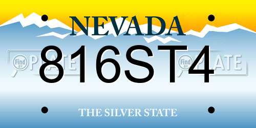 816ST4 Nevada License Plate