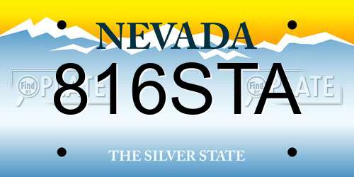 816STA Nevada License Plate