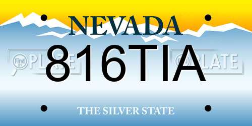 816TIA Nevada License Plate