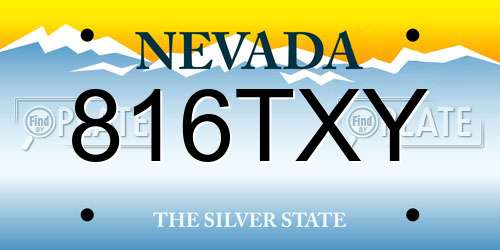 816TXY Nevada License Plate