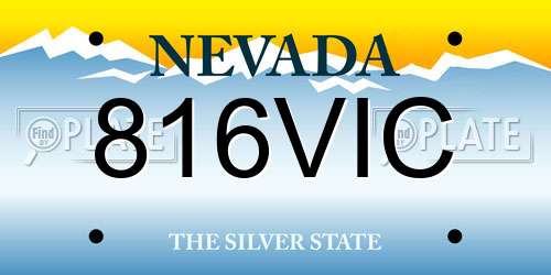 816VIC Nevada License Plate