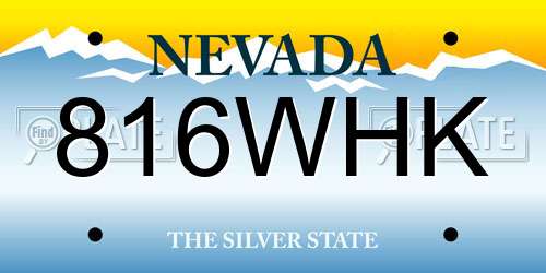 816WHK Nevada License Plate