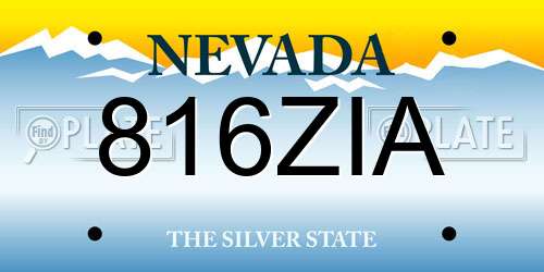 816ZIA Nevada License Plate