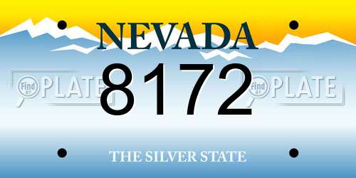 8172 Nevada License Plate