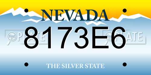 8173E6 Nevada License Plate