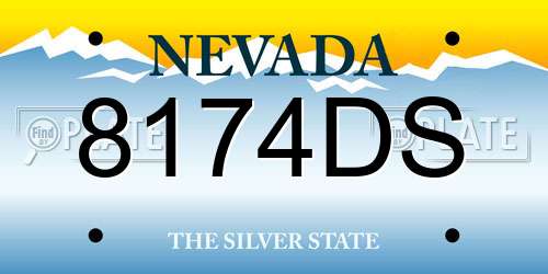 8174DS Nevada License Plate