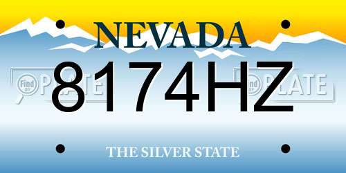 8174HZ Nevada License Plate