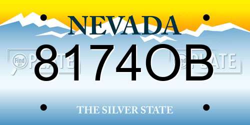 8174OB Nevada License Plate