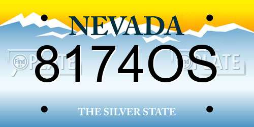 8174OS Nevada License Plate