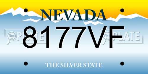 8177VF Nevada License Plate