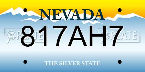 817AH7 Nevada License Plate