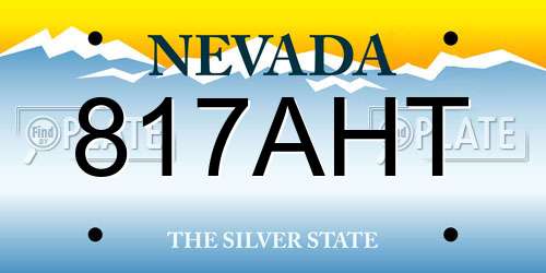 817AHT Nevada License Plate