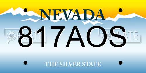 817AOS Nevada License Plate