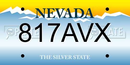 817AVX Nevada License Plate