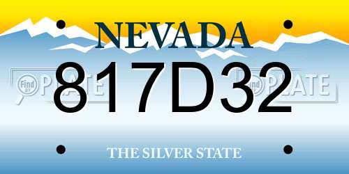 817D32 Nevada License Plate