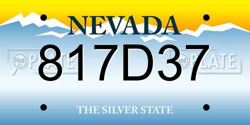 817D37 Nevada License Plate