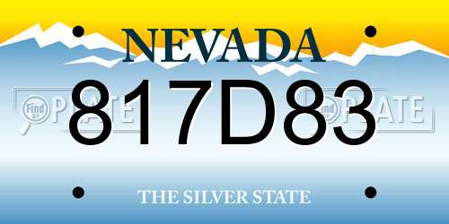 817D83 Nevada License Plate
