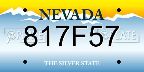 817F57 Nevada License Plate