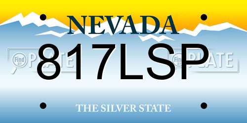 817LSP Nevada License Plate