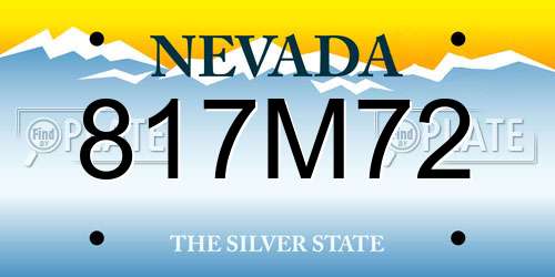 817M72 Nevada License Plate