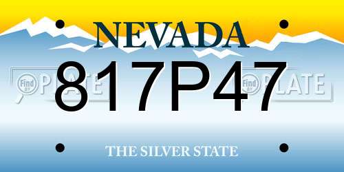 817P47 Nevada License Plate
