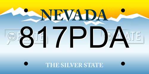 817PDA Nevada License Plate