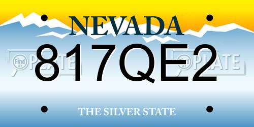 817QE2 Nevada License Plate