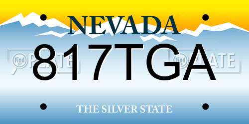 817TGA Nevada License Plate