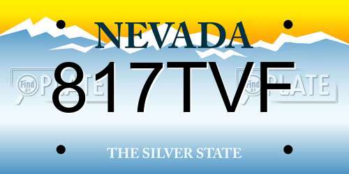 817TVF Nevada License Plate