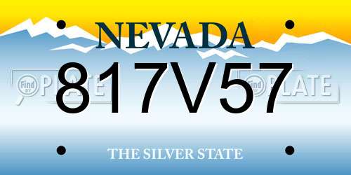 817V57 Nevada License Plate