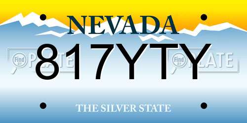 817YTY Nevada License Plate
