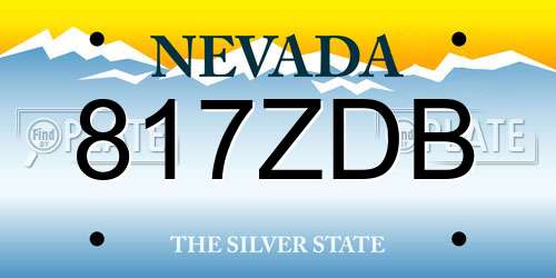 817ZDB Nevada License Plate