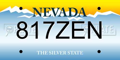 817ZEN Nevada License Plate
