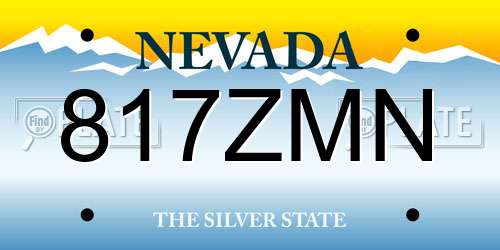 817ZMN Nevada License Plate