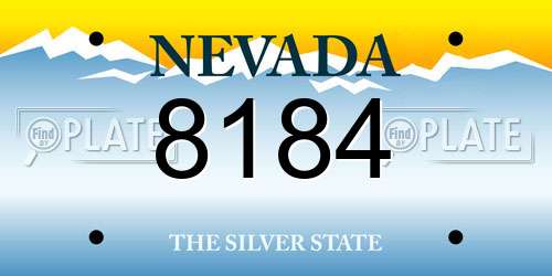 8184 Nevada License Plate