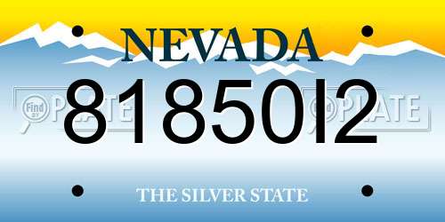 81850I2 Nevada License Plate