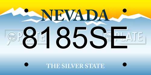 8185SE Nevada License Plate