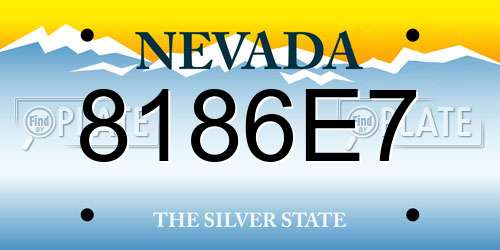 8186E7 Nevada License Plate