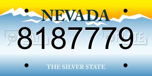 8187779 Nevada License Plate
