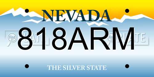 818ARM Nevada License Plate